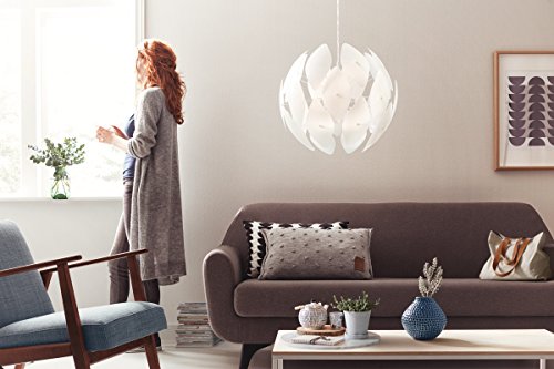 Philips myLiving Pendelleuchte Chiffon, 60 W, Plastik, E27, weiß, 59 x 59 x 52,4 cm, 4093331PN - 4