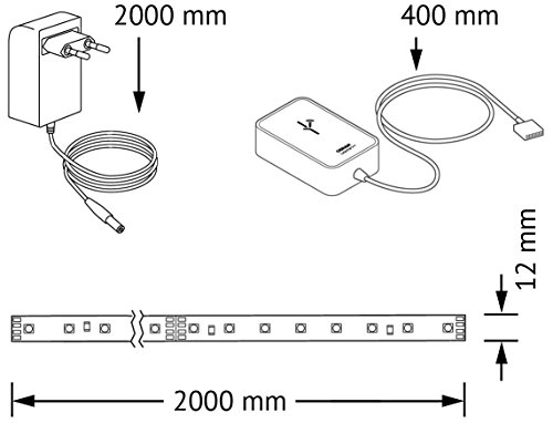 OSRAM LIGHTIFY Flex LED-Streifen 2 Meter Länge / dimmbar / warmweiß bis tageslicht 2000K – 6500K und Farbsteuerung RGB /Kompatibel mit Alexa - 3