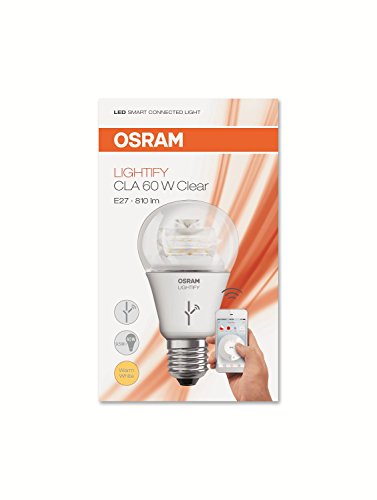 OSRAM LIGHTIFY Classic A LED-Glühlampe, 10 Watt, E27, klar, dimmbar / warmweiß 2700K / Kompatibel mit Alexa - 2