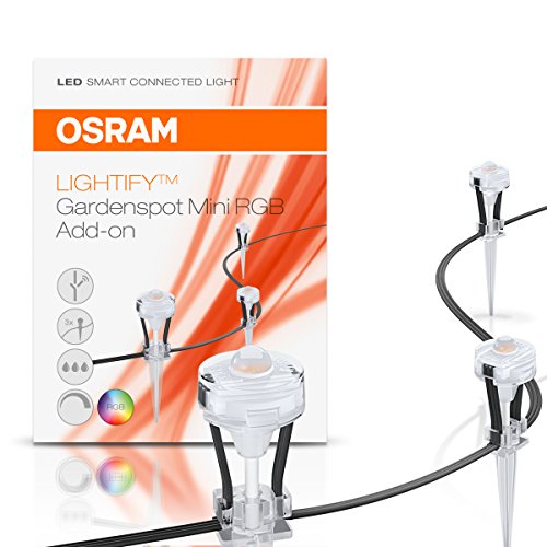 OSRAM LED Gartenleuchte LIGHTIFY Gardenspot Mini Add-On 3 Spots, 1,5m Länge / dimmbar / Farbsteuerung RGB / Kompatibel mit Alexa - 2