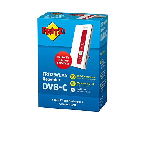 AVM FRITZ!WLAN Repeater DVB-C (Dual-Tuner für Kabel-TV (DVB-C), WLAN AC + N bis zu 1.300 MBit/s (5 GHz) + 450MBit/s (2,4 GHz)), geeignet für Deutschland - 3