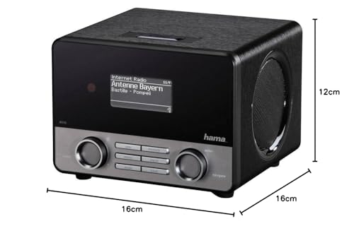 Hama Internetradio „IR110M“ (WLAN/LAN, Fernbedienung, USB-Anschluss mit Lade- und Wiedergabefunktion, Weck- und Wifi-Streamingfunktion, Multiroom, gratis Radio App), schwarz - 3