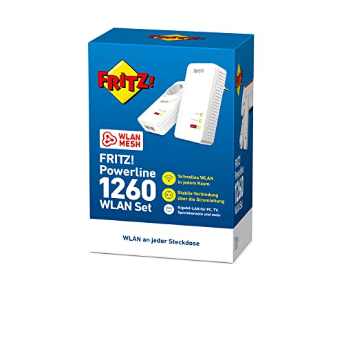 AVM FRITZ Powerline 1260E / 1220E WLAN Set (WLAN-Access Point, ideal für Media-Streaming oder NAS-Anbindungen, deutschsprachige Version, 1.200 MBit/s) - 3