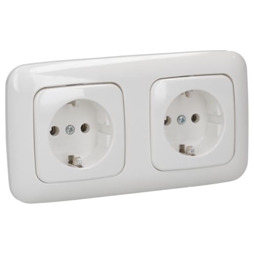 BUSCH-JAEGER Reflex SI Komplett-Sets – Alpinweiß (2x Steckdose, 1x Rahmen 2fach) - 4