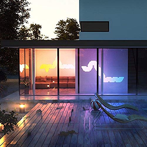 nanoleaf Aurora & Rhythm Starter Kit LED RGBW Farbwechsel-LED & Sound-Modul Starter Set inkl. 9 Panel | App-Steuerung | 16 Millionen Farben | Kompatibel mit Apple HomeKit & Android, google assistant - 2