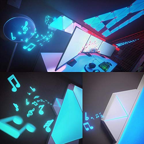 nanoleaf Aurora & Rhythm Starter Kit LED RGBW Farbwechsel-LED & Sound-Modul Starter Set inkl. 9 Panel | App-Steuerung | 16 Millionen Farben | Kompatibel mit Apple HomeKit & Android, google assistant - 4