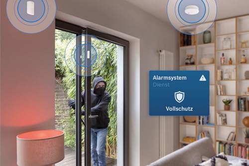 Bosch Smart Home Starter-Paket Sicherheit II, zuverlässiger Schutz bei Brandgefahr und Einbruch, kompatibel mit Apple Homekit, Amazon Alexa und Google Assistant - 7