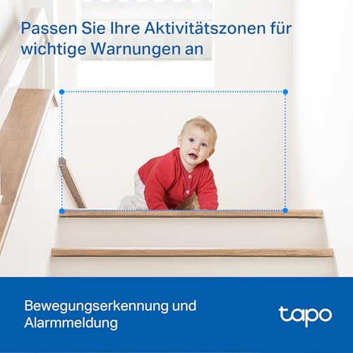 Tapo TP-Link C200 360°-WLAN-Überwachungskamera für den Innenbereich, FHD 1080P, Nachtsicht, Bewegungserkennung, Zwei-Wege-Audio, kompatibel mit Alexa und Google Assistant, für Babys/Haustiere - 5