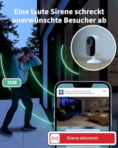 Arlo Indoor Überwachungskamera Innen, 2er Set, 2K HD Video, 2-Wege-Audio, Bewegungsmelder, Kabelgebunden, Ideal Als Babyphone, Haustierkamera, Hausüberwachung, mit Arlo Secure Plan Testzeitraum, Weiß - 6