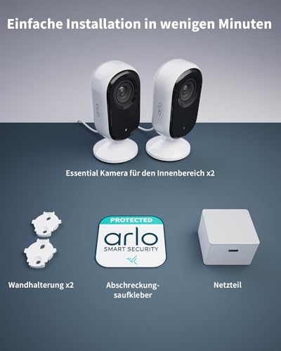 Arlo Indoor Überwachungskamera Innen, 2er Set, 2K HD Video, 2-Wege-Audio, Bewegungsmelder, Kabelgebunden, Ideal Als Babyphone, Haustierkamera, Hausüberwachung, mit Arlo Secure Plan Testzeitraum, Weiß - 9