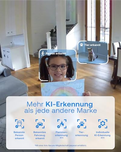 Arlo Indoor 3 HD Überwachungskamera Innen, 2er Set, HD Video, 2-Wege-Audio, Bewegungsmelder, Kabelgebunden, Babyphone, Haustierkamera, Hausüberwachung, mit Secure Plan Testzeitraum, Weiß - 6