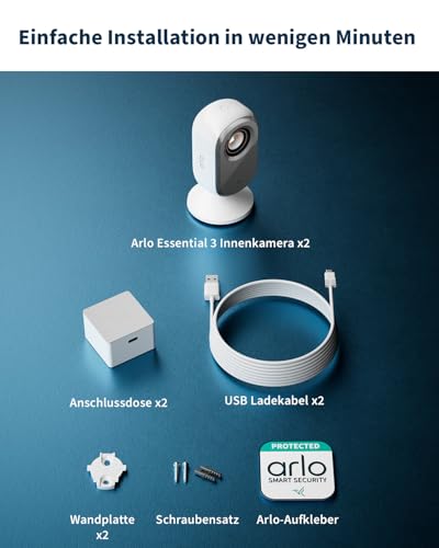 Arlo Indoor 3 HD Überwachungskamera Innen, 2er Set, HD Video, 2-Wege-Audio, Bewegungsmelder, Kabelgebunden, Babyphone, Haustierkamera, Hausüberwachung, mit Secure Plan Testzeitraum, Weiß - 10