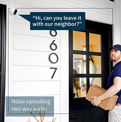 Arlo Ultra WLAN Überwachungskamera 4K Alarmanlage, Aussen, kabellos, Bewegungsmelder, Smart Home, Nachtsicht, 180 Grad, 2-Wege Audio, mit Testzeitraum für Arlo Secure Plan, Weiß VMS5140 - 6