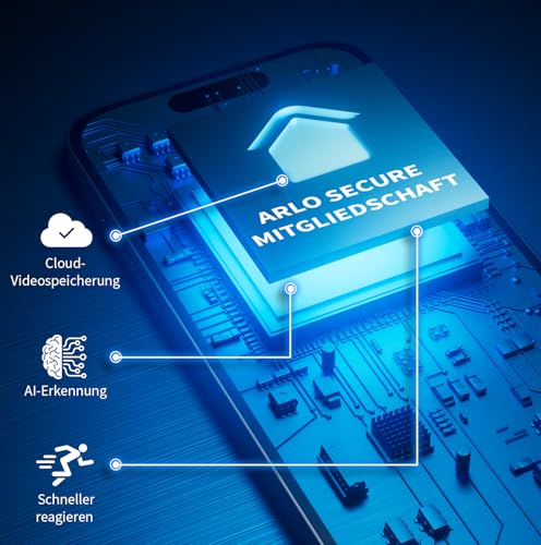 Arlo Essential 2 2K Akku Überwachungskamera Aussen WLAN, Kabellos, 2K HD Video, Farbnachtsicht, Licht, Bewegungsmelder, Sirene, 2-Wege Audio, mit Arlo Secure Plan Testzeitraum, weiß, 1 Kamera - 3