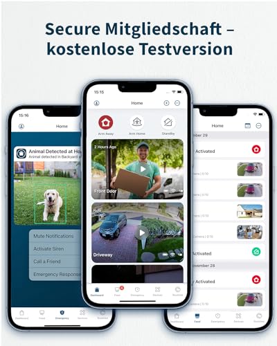 Arlo Essential 2 2K Akku Überwachungskamera Aussen WLAN, Kabellos, 2K HD Video, Farbnachtsicht, Licht, Bewegungsmelder, Sirene, 2-Wege Audio, mit Arlo Secure Plan Testzeitraum, weiß, 1 Kamera - 4