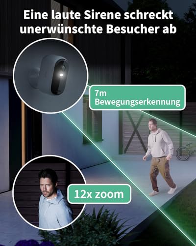 Arlo Essential 2 2K Akku Überwachungskamera Aussen WLAN, Kabellos, 2K HD Video, Farbnachtsicht, Licht, Bewegungsmelder, Sirene, 2-Wege Audio, mit Arlo Secure Plan Testzeitraum, weiß, 1 Kamera - 6
