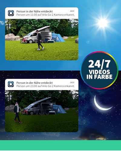 Arlo Go 2 Überwachungskamera Aussen, Kabellos, Sim Karte 3G/4G LTE ohne WLAN, Spotlight, Alarm Sirene, Nachtsicht, 2-Wege-Audio, Bewegungsmelder, Lokale Speicherung mit SD Karte oder Cloud, schwarz - 6