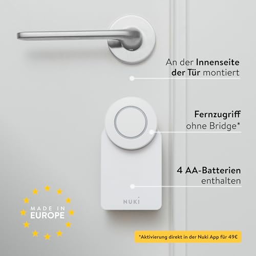 Nuki Smart Lock Go (2025) mit Bluetooth, WLAN & Matter, elektronisches Türschloss macht Smartphone zum Schlüssel & ermöglicht schlüssellosen Zutritt, smartes Schloss zum Nachrüsten ohne Zylindertausch - 4