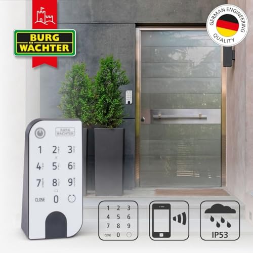 BURG-WÄCHTER Elektronisches Türschloss, Zylinder und Keypad, Öffnung mit App, Pincode oder Funkschlüssel, ENTRYeasy 7601 PIN, Schwarz/Edelstahl Tastenfeld - 3