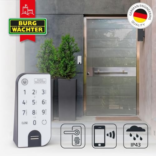 BURG-WÄCHTER Elektronisches Türschloss, Zylinder und Keypad, Öffnung mit App, Fingerprint, Pincode oder Funkschlüssel, ENTRYeasy 7602 FP, Schwarz/Edelstahl, Biometrisch - 3