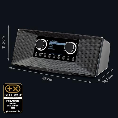 MEDION P85333 Internetradio mit DAB+ (WLAN, UKW, Spotify Connect, Amazon Music, DLNA, USB, Kopfhörer-Anschluss, AUX, Stereo Line-Out Cinch, Sleep Timer) schwarz - 7