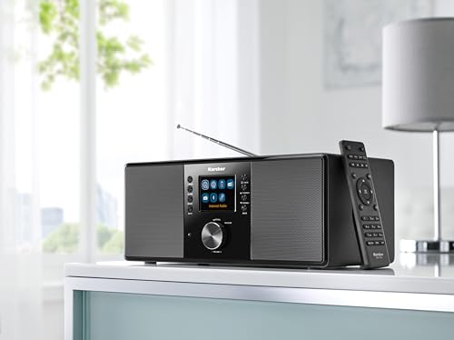 Karcher DAB 7000i - Stereo Internetradio (DAB+ / UKW, WLAN und Bluetooth, Farbdisplay, USB, AUX-In, 14 Watt, Wecker, Kopfhöreranschluss, Digitalradio inkl. Fernbedienung, schwarz) - 2