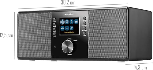 Karcher DAB 7000i - Stereo Internetradio (DAB+ / UKW, WLAN und Bluetooth, Farbdisplay, USB, AUX-In, 14 Watt, Wecker, Kopfhöreranschluss, Digitalradio inkl. Fernbedienung, schwarz) - 3