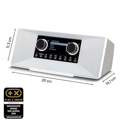 MEDION P85333 Internetradio mit DAB+ (WLAN, UKW, Spotify Connect, Amazon Music, USB, Kopfhörer-Anschluss, AUX, Stereo Line-Out Cinch, Sleep Timer) weiß - 7