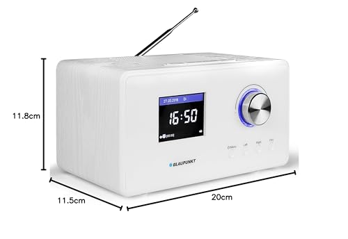 Blaupunkt IR 25 Internetradio, UKW PLL Radio mit Farbdisplay , Wlan, Küchenradio mit LCD Display 2,8 Zoll, Wecker mit Radio oder Alarmton, Wettervorhersage, Sleep Timer, Webradio, 5 Watt RMS, weiß - 2