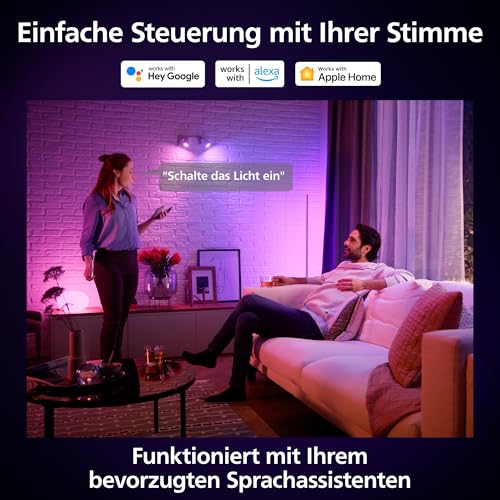 Philips Hue Starter Kit: Bridge Pro + 3 GU10 Smarte Glühbirnen + Smart Button, White and Color Ambiance, Smart Light Hub, kompatibel mit Alexa, Google Assistant, Samsung SmartThings, Apple Home - 8