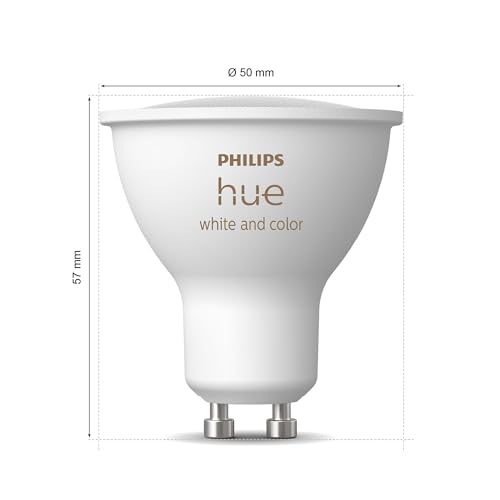 Philips Hue Starter Kit: Bridge Pro + 3 GU10 Smarte Glühbirnen + Smart Button, White and Color Ambiance, Smart Light Hub, kompatibel mit Alexa, Google Assistant, Samsung SmartThings, Apple Home - 2