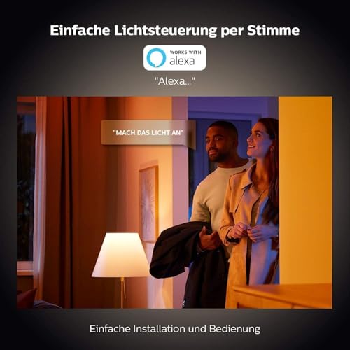 Philips Hue Starterpaket E27 mit 3 Filament-Standardlampen A60, Warmweißes Licht, Hue Bridge und Dimmschalter - White Filament Smarte Lichtsteuerung über Sprache und App - 7