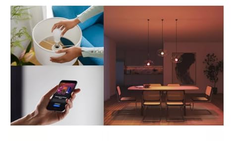 Philips Hue Smart Lighting Starter Kit mit 3 Lampen und Bridge, Weiß- und Farbatmosphäre, E27-Lampen, 806 Lumen, 60 W, inklusive Bridge, App-Steuerung, kompatibel mit Alexa und Google Assistant - 6