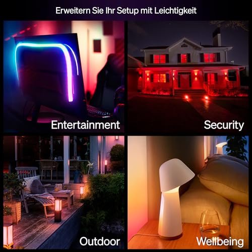 Philips Hue Essential Starter-Set: Bridge + 3 Essential GU10 smarte Lampe + Smart Button, White und Color Ambiance, 2200-6500K, dimmbar, funktioniert mit Alexa, Google Assistant, Apple Home - 9