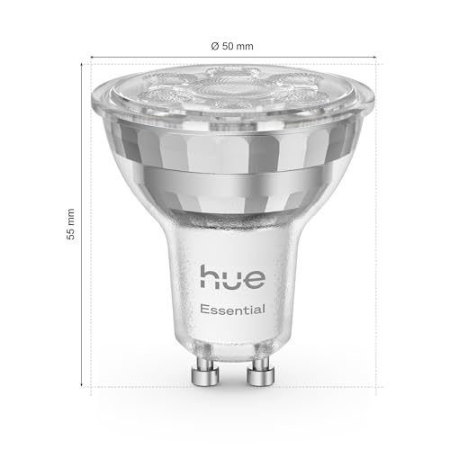 Philips Hue Essential Starter-Set: Bridge + 3 Essential GU10 smarte Lampe + Smart Button, White und Color Ambiance, 2200-6500K, dimmbar, funktioniert mit Alexa, Google Assistant, Apple Home - 2