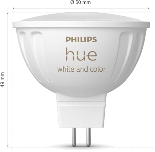 Philips Hue Starterpaket GU5.3 mit 4 Spots (MR16) 12V Weißes und Farbiges Licht Inkl. 1 Hue Bridge Hue White and Color Ambiance smarte Lichtsteuerung über Sprache und App - 2