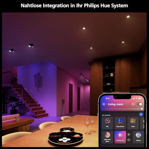 Philips Hue Starterpaket GU5.3 mit 4 Spots (MR16) 12V Weißes und Farbiges Licht Inkl. 1 Hue Bridge Hue White and Color Ambiance smarte Lichtsteuerung über Sprache und App - 8