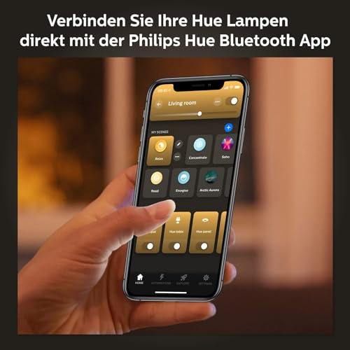 Philips Hue White Ambiance E27 3er Starter Set inkl. Smart Button, dimmbar, alle Weißschattierungen, steuerbar via App, kompatibel mit Amazon Alexa (Echo, Echo Dot) - 3