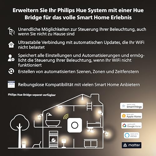 Philips Hue White Ambiance E27 3er Starter Set inkl. Smart Button, dimmbar, alle Weißschattierungen, steuerbar via App, kompatibel mit Amazon Alexa (Echo, Echo Dot) - 6