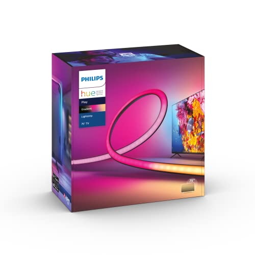 Philips Hue Entertainment Starterpaket für 75 Zoll TV - 1 HDMI Sync Box (Inkl. HDMI Kabel) - 1 Philips Hue Play Gradient Lightstrip 75 Zoll - 3