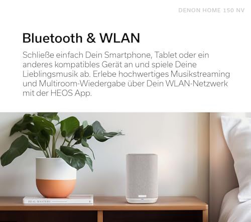 Denon Home 150 NV kabelloser Lautsprecher mit integrierter HEOS Multiroom-Technologie, Bluetooth, Apple AirPlay 2, Weiß - 8