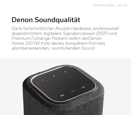Denon Home 150 NV kabelloser Lautsprecher mit integrierter HEOS Multiroom-Technologie, Bluetooth, Apple AirPlay 2, Schwarz - 4
