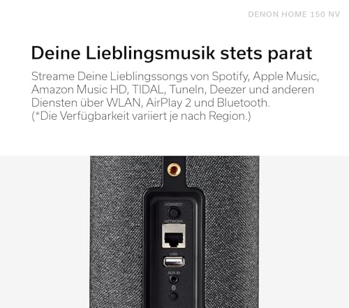 Denon Home 150 NV kabelloser Lautsprecher mit integrierter HEOS Multiroom-Technologie, Bluetooth, Apple AirPlay 2, Schwarz - 5
