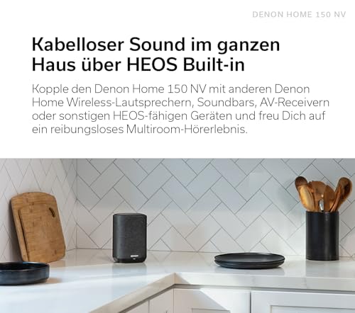 Denon Home 150 NV kabelloser Lautsprecher mit integrierter HEOS Multiroom-Technologie, Bluetooth, Apple AirPlay 2, Schwarz - 6