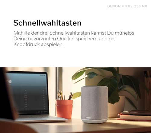 Denon Home 150 NV kabelloser Lautsprecher mit integrierter HEOS Multiroom-Technologie, Bluetooth, Apple AirPlay 2, Schwarz - 8