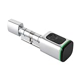 Türschloss Fingerabdruck Smart Lock, Verstellbarer Zylinder 60 mm (35/45), Elektronisches Türschloss Haustürschloss mit RFID, Apps, Bluetooth, Druckknöpfen Smartes Türschloss (weiß)