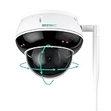 SV3C 4K PTZ WLAN Überwachungskamera Aussen, 8MP Kabellos IP Dome Kamera Indoor mit Auto Tracking, Bewegungserkennung, Infrarot Nachtsicht, 2-Wege Audio, RTSP, FTP, SD-Karte Aufnahme, APP, PC, Onvif