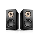Teufel Stereo M 2 - Aktive Regallautsprecher Paar Kabellos Bluetooth WLAN Multiroom Streaming, Holzgehäuse, HiFi Speakers, 100 Watt 3-Wege-System, Chromecast™ Built-in - schwarz
