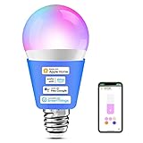 meross Glühbirne E27 Funktioniert mit Alexa, Apple HomeKit, Smart Glühbirne Mehrfarbig & Dimmbar, LED Lampe Kompatibel mit Google Home und SmartThings, RGBWW, 2700-6500K