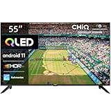 CHIQ 55 Zoll (139 cm) Fernseher, 4K UHD, QLED, Android 11, 4K HDR HDR10, WCG, Prime Video, Dolby Vision, Works with, Alexa, Rahmenloses Design